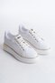 Mina Lace-Up Orthopedic Sole Women's Sneaker Sports Shoes Cbt - White/Gold - 4
