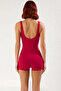 Women's Swimsuit with Shorts Square Neck Sleeveless Covered Without Underwire Plain Pattern Knitted Fabric Beachwear Surf Style - 5
