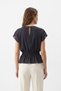 Black Front Tie Blouse 242201 - 3