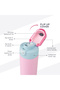 SipSwitch™ Insulated Water Bottle 720ml – Leakproof, Stainless Steel, Straw & Spout Lid -Rose Silk - 4