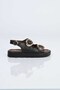 Laceless Buckle Poly Sole Genuine Leather Open Back Sandals 341-1119 Women's Sandals - 5