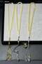 Set of 3 Wrist Length Silver Tasseled Rock Drop Amber Prayer Beads