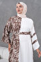 Straight-Cut Dress with a Belt and Embellishments, Suitable for Sizes 38-48. - 3