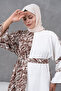 Straight-Cut Dress with a Belt and Embellishments, Suitable for Sizes 38-48. - 4