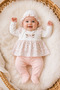 Seasonal 5 Piece Newborn Baby Girl Hospital Discharge Bodysuit Set Cotton 0-3 Months Boxed - 4