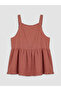 Red Square Collar Ruffled Girls' Blouse - 3