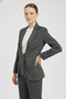 Dark Gray Women's Jacket with Tie Detail on the Front