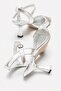 Women's Open-Back Heeled Sandals Silver Crinkled - 4