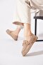Telvar Sole Straps Buckle Genuine Leather Women's Shoes Beige Nubuck - 2