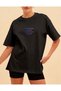 Back Printed Jellyfish Design Black T-Shirt - 100% Cotton Oversize Cut Unisex T-Shirt - Neon Printed Text Streetwear Tshirt - 3