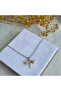 Kly-1025 Gold Dragonfly Figured Steel Necklace - 4