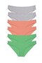 Glb-Stl41414 6 Pieces Super Eco Set Lycra Women's Slip Panties Gray Powder Green