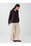Stone 100% Linen Wide Leg Lace-Up High Waist Trousers - 5