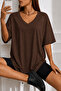 Basic V-Neck Oversize Unisex T-Shirt – Cotton Casual Daily T-Shirt