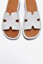 Brio White Skin Genuine Leather Women's Slippers - 2