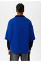Polo Collar Double Sleeve Detailed Oversize Sweatshirt - 5