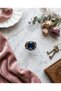 Bronze Vintage Women's Ring Authentic Copper Jewelry Navy Blue Crystal Oval Stone Butterfly Adjustable - 3