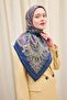 Velora Scarf Ethnic Navy Blue 90X90