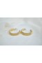 Kp418 Three Rows of Spiral Design Gold Earrings (Inner Diameter 25mm)