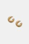 Nova Gold Color Groove Detailed Stylish Hoop Earrings - 3