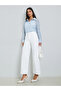 Women Off White Mid Rise Straight Leg Jeans