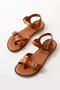 205-091 Tan Orthopedic Genuine Leather Women's Sandals - 4