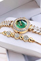 Wedding Dress Model Zircon Stone Gold Green Women's Watch - Steel Band Japanese Machine Special Boxed Dkby2061C4 - 3