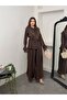 Lace and Ruffle Detailed Tie-Neck Slim Modal Shirt and Wide-Leg Pants Set 5325