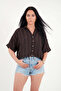 Comfortable Fit Striped Textured Short Sleeve Shirt Shirt 6982259 - 2