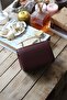 Women's Burgundy Chain Bag with Handle Detail