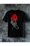Red Rose Printed Oversize T-Shirt