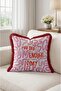 Motivational Written Abstract Wave Pattern Fringed Throw Pillow Cover Burgundy Tassel Pillowcase - 2