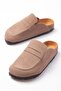 Beige Suede Men's Sabo Slippers - 4