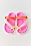 Women's multicolor cross-strap summer thong sandals - pink - 3
