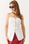 Woman's strapless corset blouse white - 2