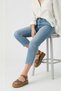 Genuine Leather Leopard Detail Elastic Wedge Heel Women's Sandals - 3
