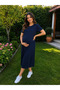 Women's Flexible Comfortable Short Sleeve Maternity Gown - 2