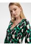 Rochie verde de damă cu model - 3