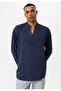 V-Neck Long Sleeve Men's Shirt - 7