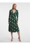 Rochie verde de damă cu model