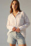 Women's Optical White Oversize Long Sleeve Shirt 100% Cotton - 5
