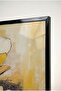 Orange and Yellow Floral Modern 2-Piece Glass Painting Set with Black Metal Frame for Home and Office - 4