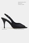 Roxy Black Satin Ankle Strap Open Toe Detail Women's Heeled Shoes - 2