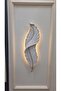 Feather Electric Wall Decor – White with Gold Veins |   62X18 cm - 3