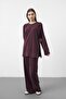 Burgundy Oversize Fit Tencel Textured Relax Fit Premium Suit - 3