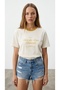 Women's T-Shirt Tsh01843 Ecru-Yellow - 5