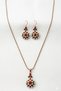 Pearl and Stone Flower Antique Necklace Earring Set - 4