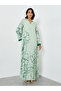 Green Floral Print A-Line Jalabiya - 3