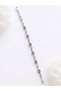 Elegant Women's Bracelet with Purple Stone Detail and Silver Appearance |   Sparkling Stylish Design