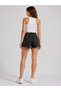 Women's Black Color Shorts 3413_W4 High Waist 100% Cotton Bermuda Shorts - 3